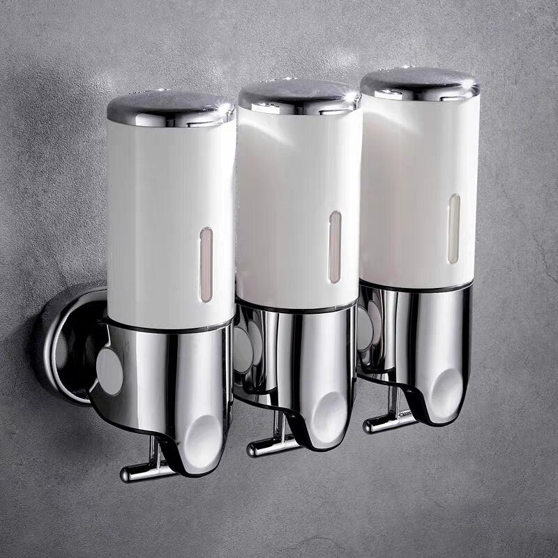 Wall Mounted Shower Dispenser | 3-Chamber Shampoo & Soap Pump