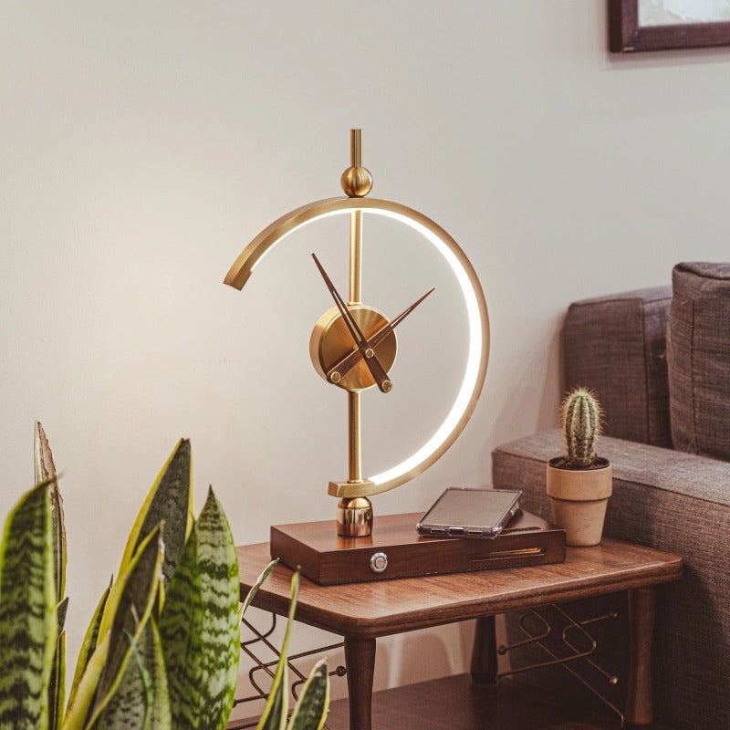Dimmable LED Desk Lamp with Wireless Charging and Digital Clock