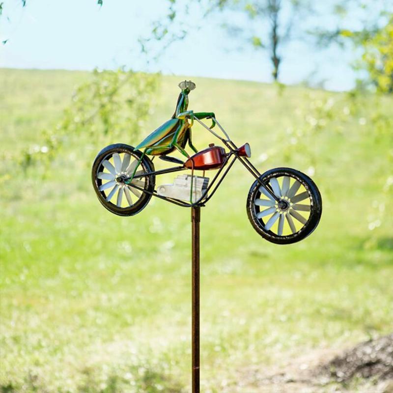 Whimsical Animal Bicycle Garden Windmill – Spinning Metal Wind Spinner Decor for Yard, Lawn & Patio