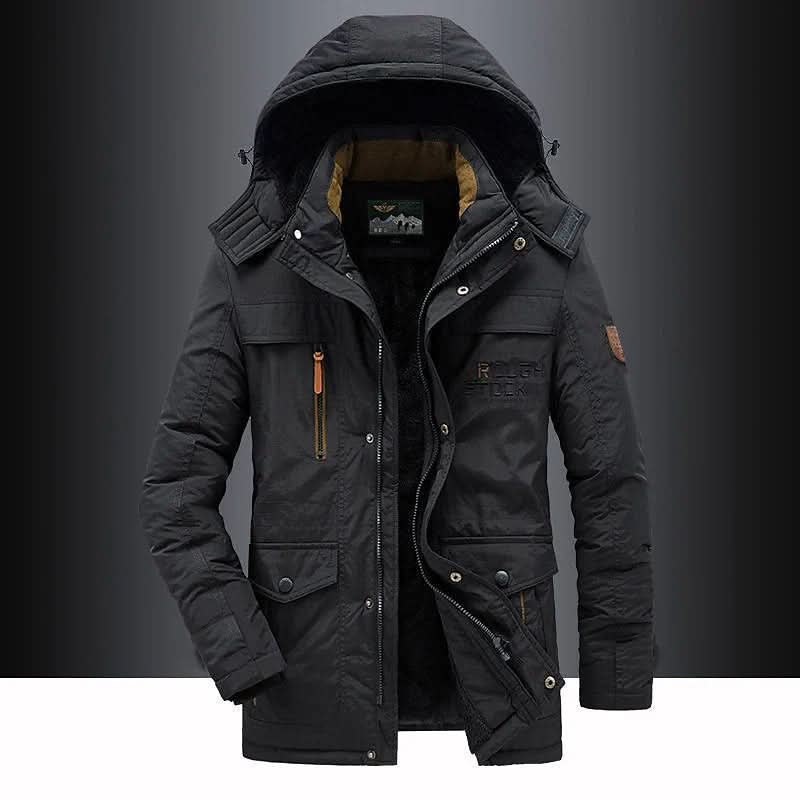 Stylish Windproof Fleece-lined Parka Jacket – Detachable Fur Hood Designed for Maximum Warmth, Comfort, and Cold-weather Protection