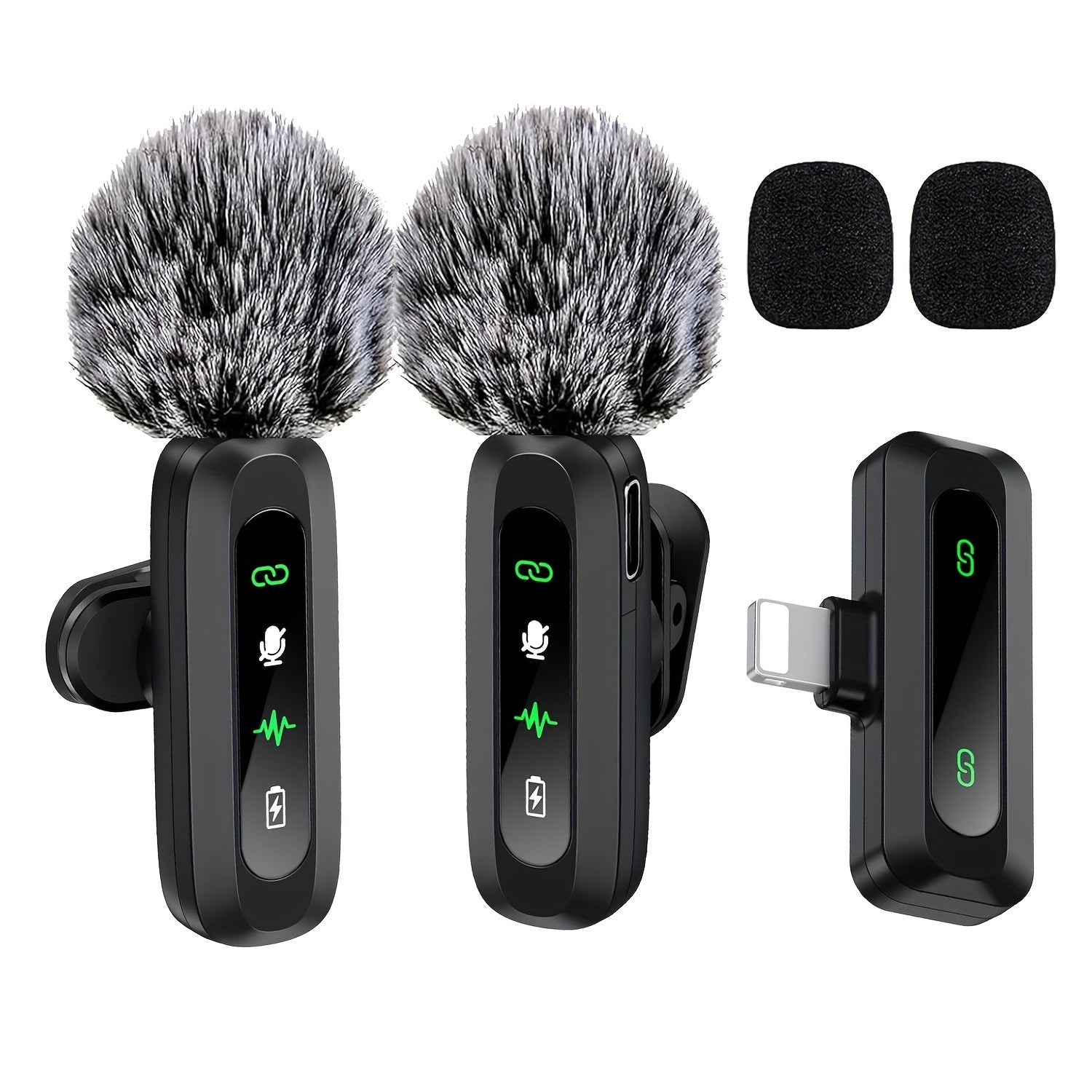 Wireless Lavalier Microphone with USB-C Connection for Vlogs and Phones