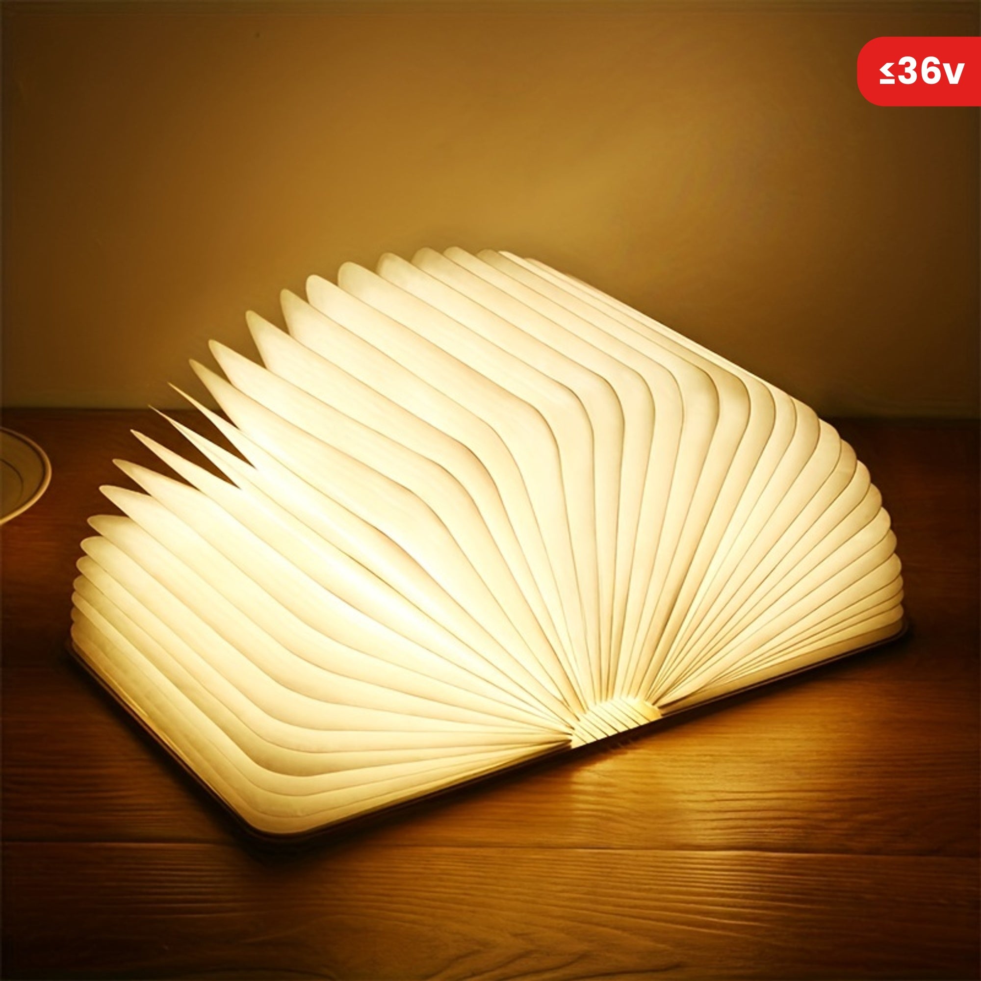 Folding Book Lamp with Rechargeable LED and Three Color Night Light