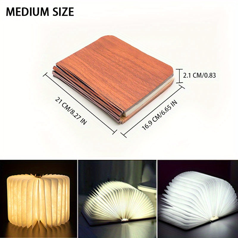 Folding Book Lamp with Rechargeable LED and Three Color Night Light