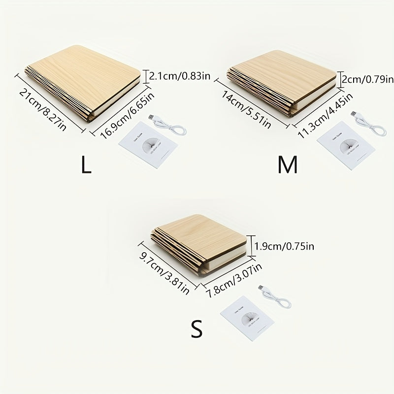 Folding Book Lamp with Rechargeable LED and Three Color Night Light