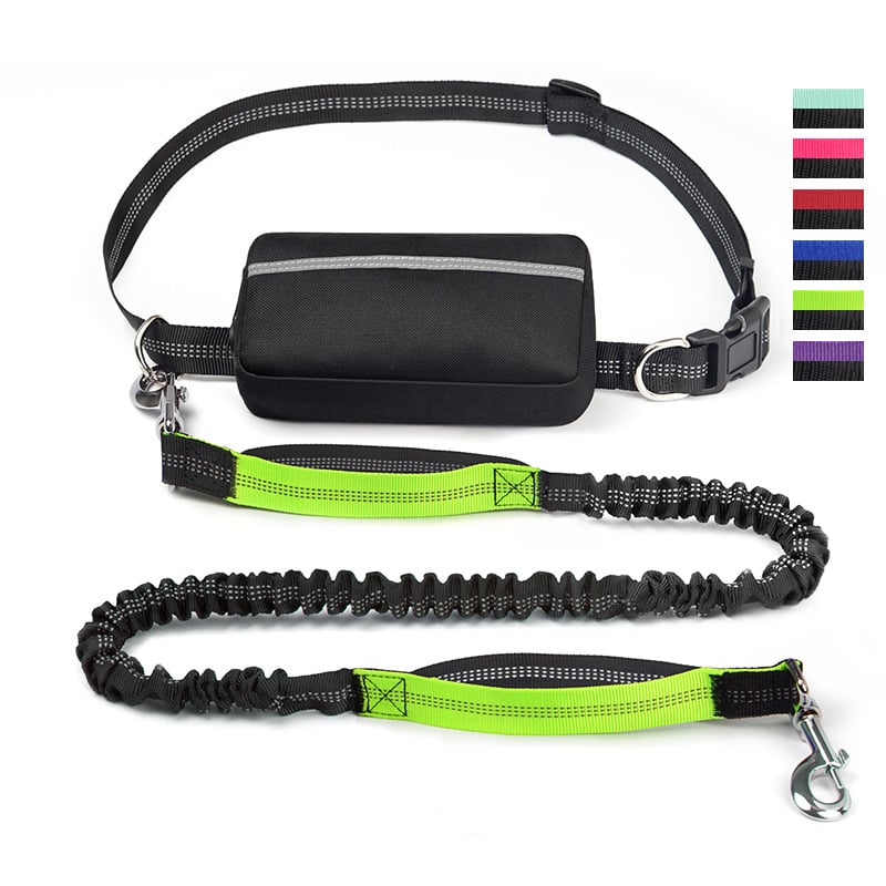 Hands-Free Dog Leash with Shock-Absorbing Bungee – Reflective Waist Leash for Running, Walking & Hiking