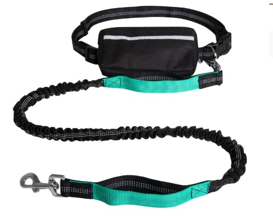 Hands-Free Dog Leash with Shock-Absorbing Bungee – Reflective Waist Leash for Running, Walking & Hiking