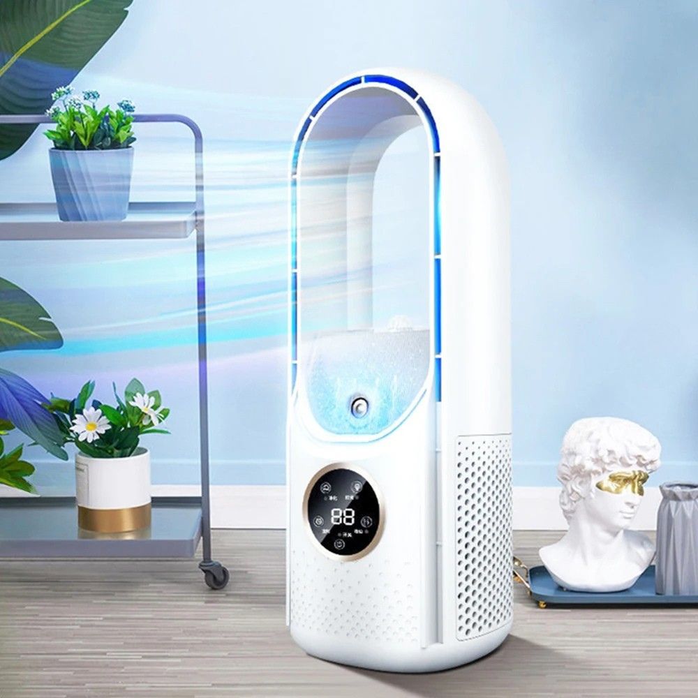 Bladeless portable air cooler with LED display