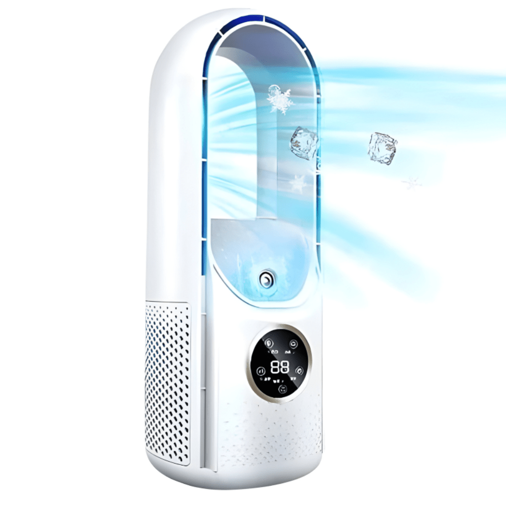 Compact bladeless desk fan