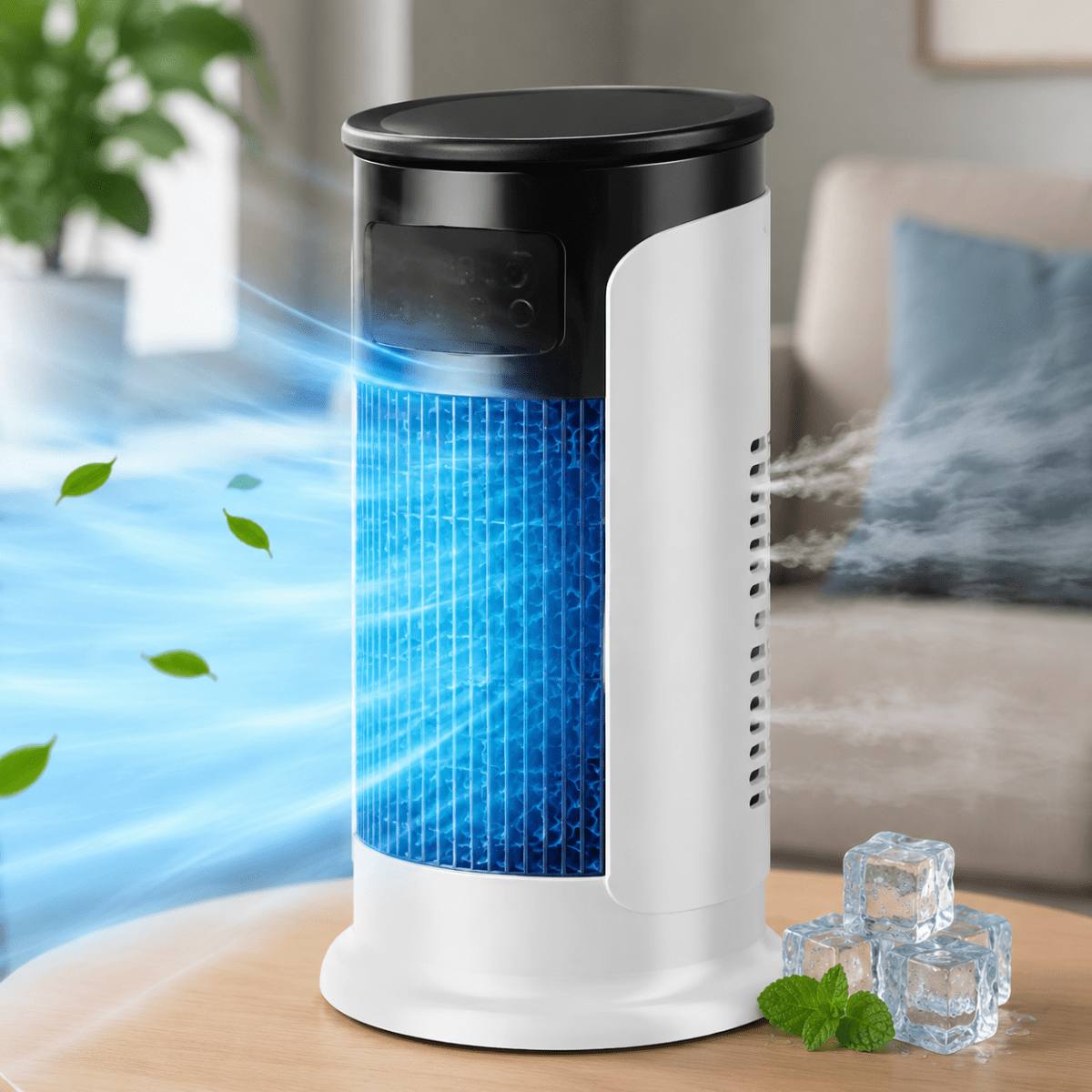 Portable evaporative air cooler