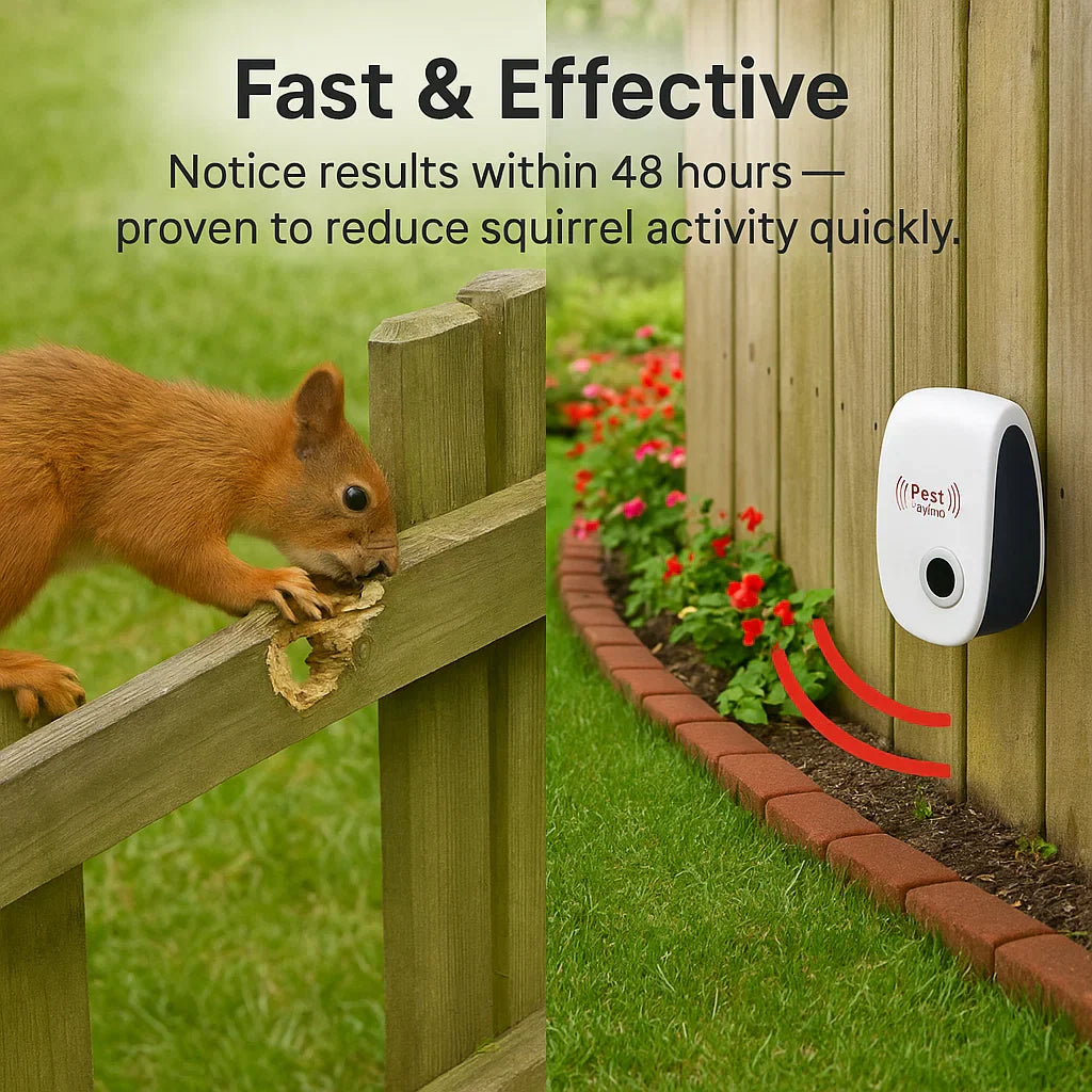 Ultrasonic Squirrel Repeller Device | Electronic Deterrent for Outdoor Yards