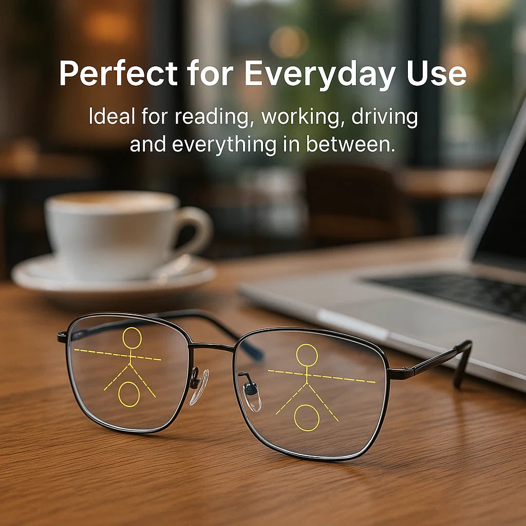 Progressive Multifocal Reading Glasses | German Design Bifocal Eyeglasses