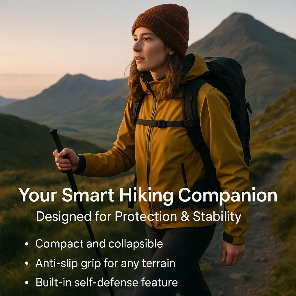 Telescopic Self-Defense Walking Stick | One-Click, Durable Safety Aid