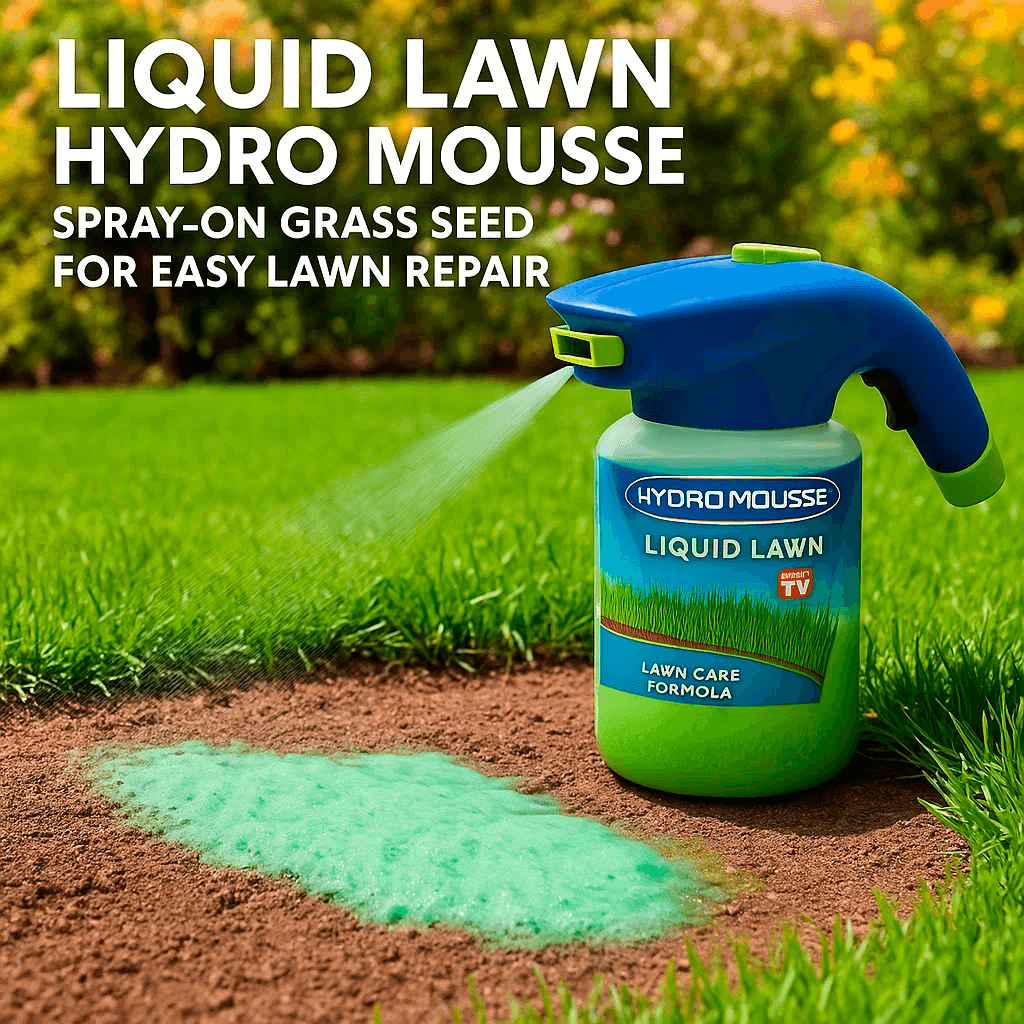 Liquid Lawn Hydro Mousse and Spray On Grass Seed for Patchy Areas