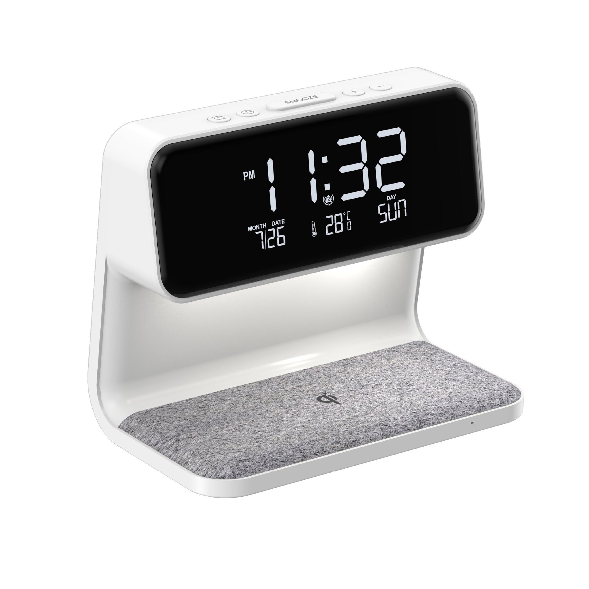 LumiCharge | 3-in-1 Touch Dimmable LED Nightstand Lamp with Wireless Charging and LCD Clock
