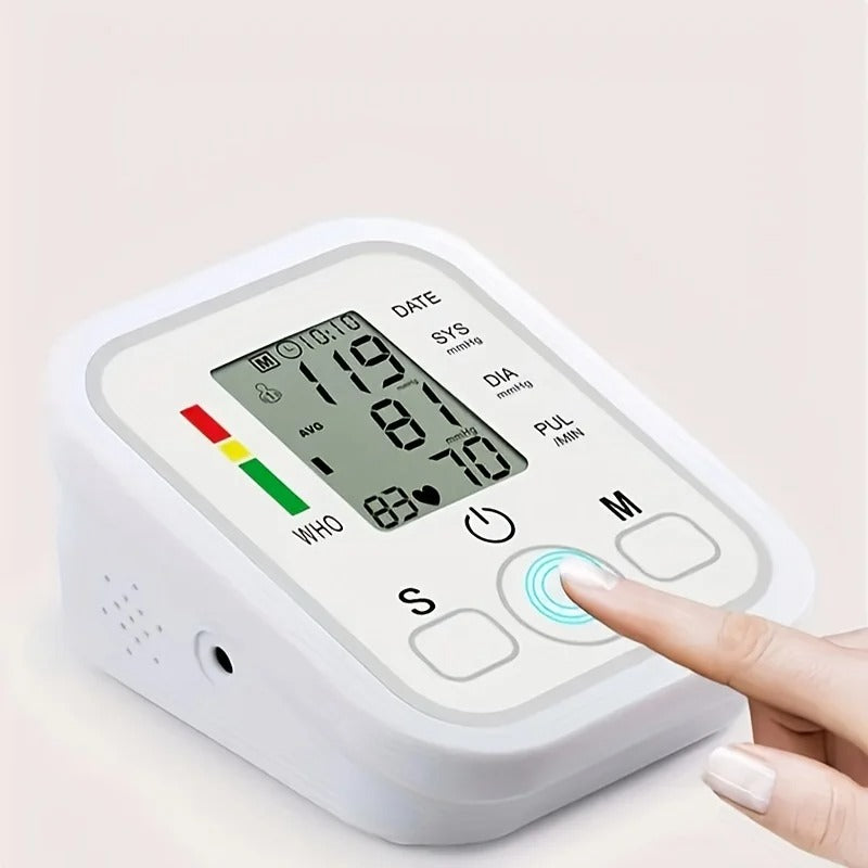 Automatic Digital Blood Pressure Monitor for Home – Large LCD Display, One-Touch Accuracy & Dual User Memory
