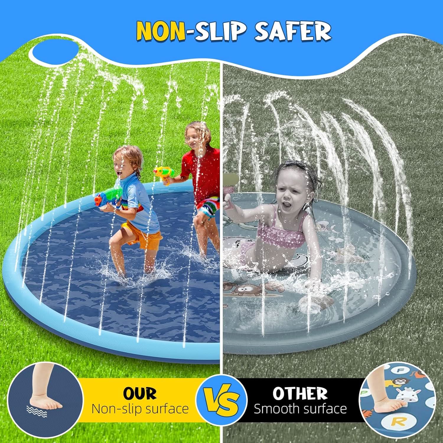 Splash mat in backyard