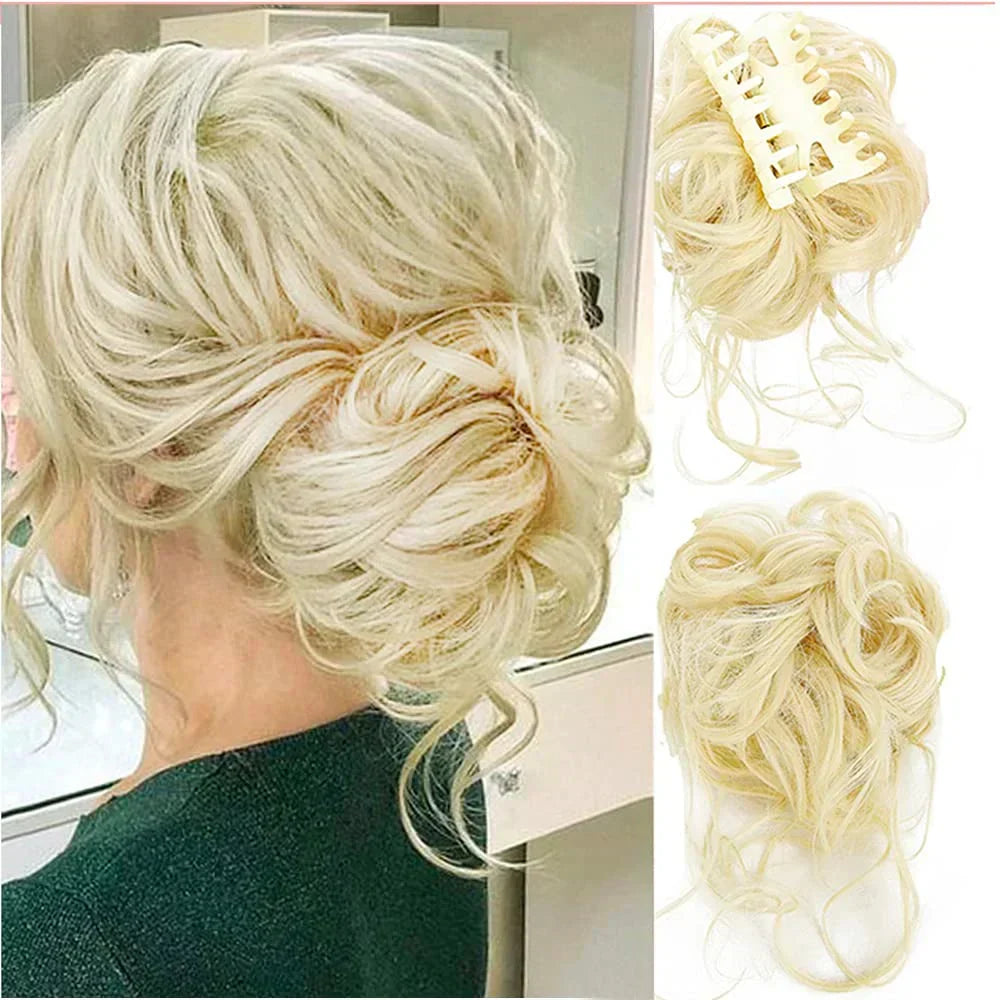 Voluminous Clip In Curly Hair Bun Extension for a Natural Look
