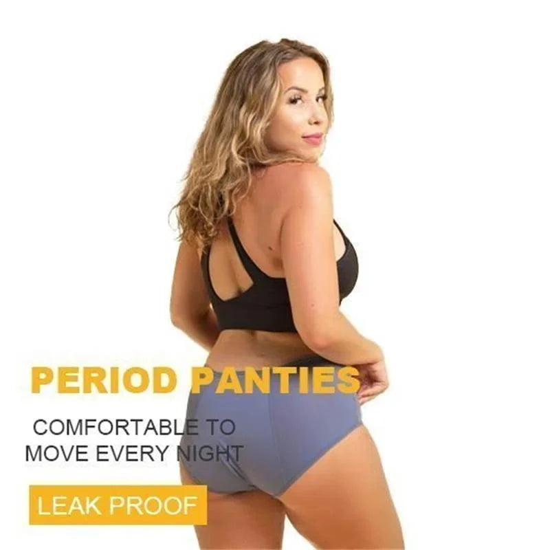 Leak-Proof High-Waisted Panties – Absorbent Cotton Protective Underwear for Women, Plus Sizes Available