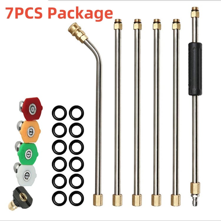Telescoping High-Pressure Washer Wand Set – Extendable Gutter, Roof & Wall Cleaning Lance with Nozzles