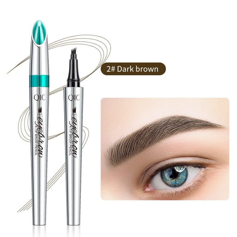 3D Waterproof Microblading Eyebrow Pen – 4-Tip Precision Brow Pencil for Natural Hair-Like Strokes
