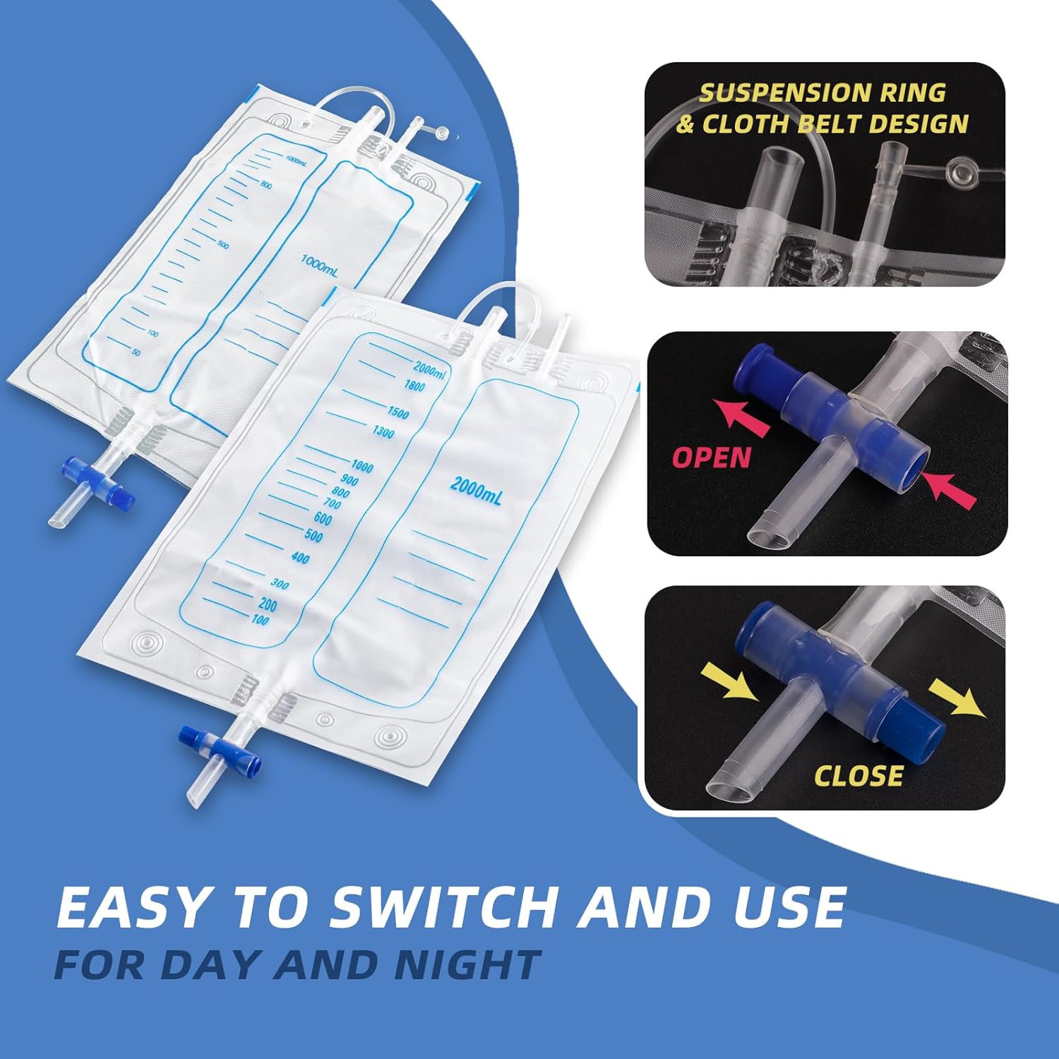 Medical Grade Urine Drainage Bag | Portable Reusable Urinary Collection Leg Bag