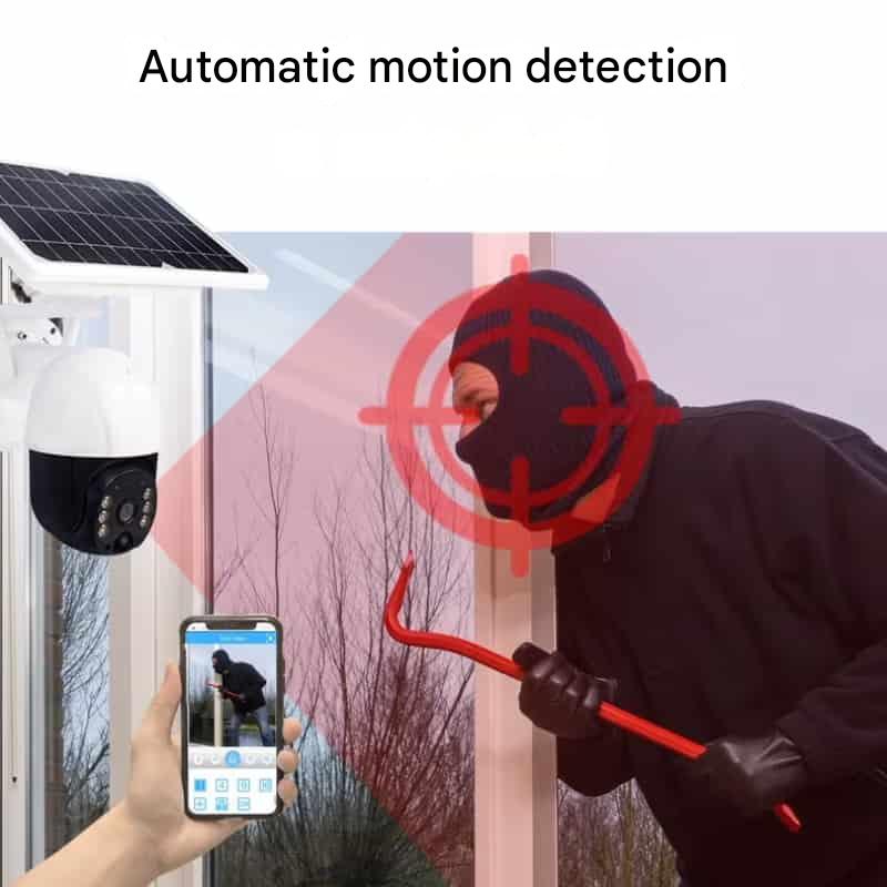 Solar Powered 4K Wireless Security Camera with Triple Lens and 10x Zoom