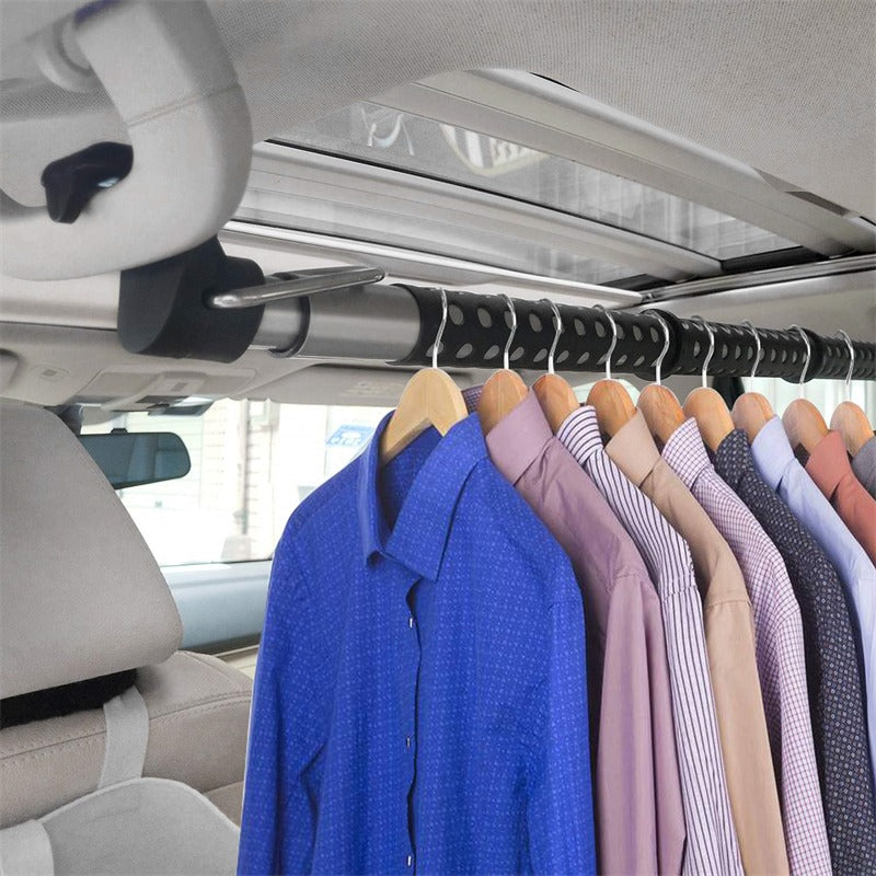 Telescopic Car Clothing Rack | Expandable Vehicle Hanger Bar for Travel