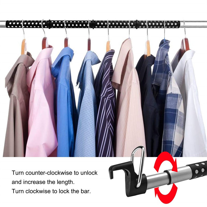 Telescopic Car Clothing Rack | Expandable Vehicle Hanger Bar for Travel
