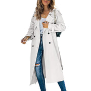 Elegant Long Trench Coat for Women – Classic Belted Silhouette Lightweight Layer for Spring & Fall Styling