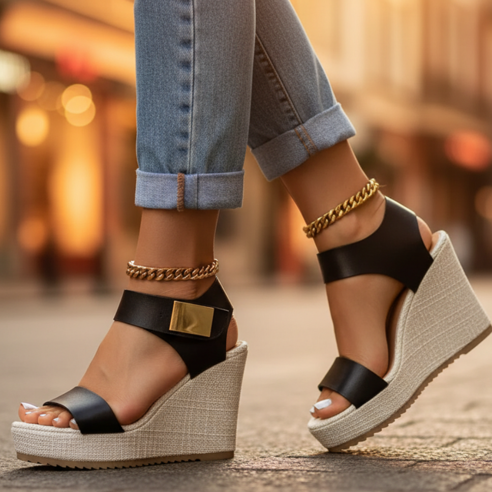 Comfortable Orthopedic Wedge Sandals for Women – Cushioned Arch-Support Summer Sandals with Elegant Straps