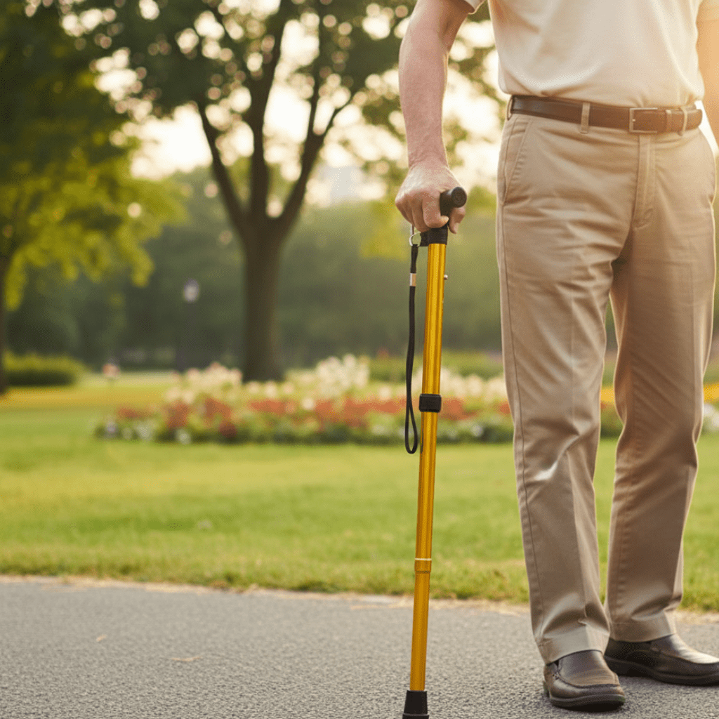 ComfortCane Lightweight Aluminum Walking Cane – Height-Adjustable Support Stick with Ergonomic Non-Slip Grip