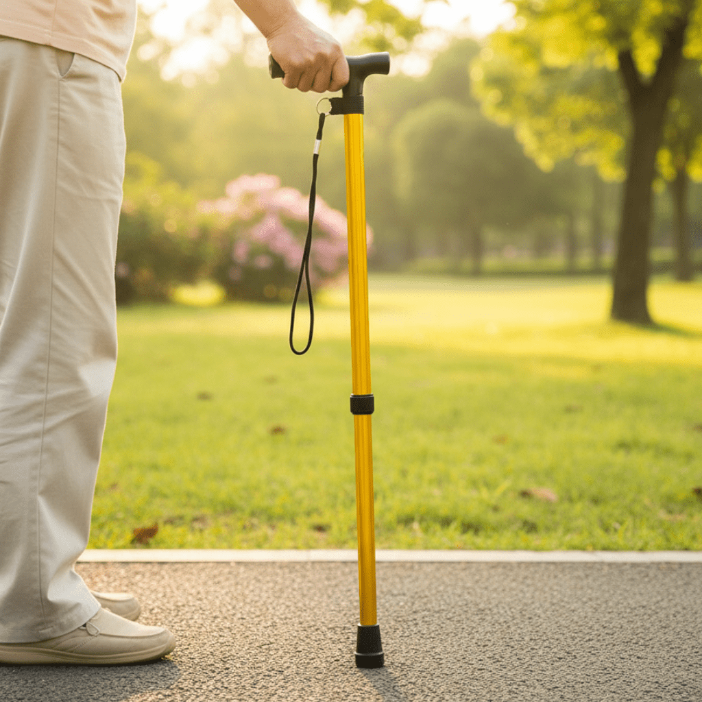 ComfortCane Lightweight Aluminum Walking Cane – Height-Adjustable Support Stick with Ergonomic Non-Slip Grip