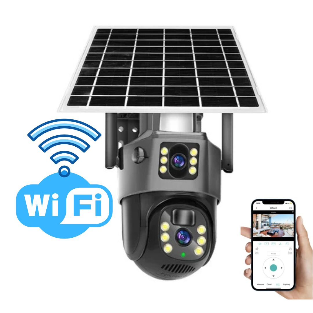 Solar Powered 4K Wireless Security Camera with Triple Lens and 10x Zoom