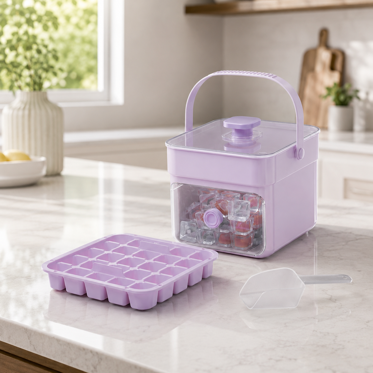Comfortable Quick Release Ice Cube Dispenser – Quick-Release Ice Solution for Drinks & Parties