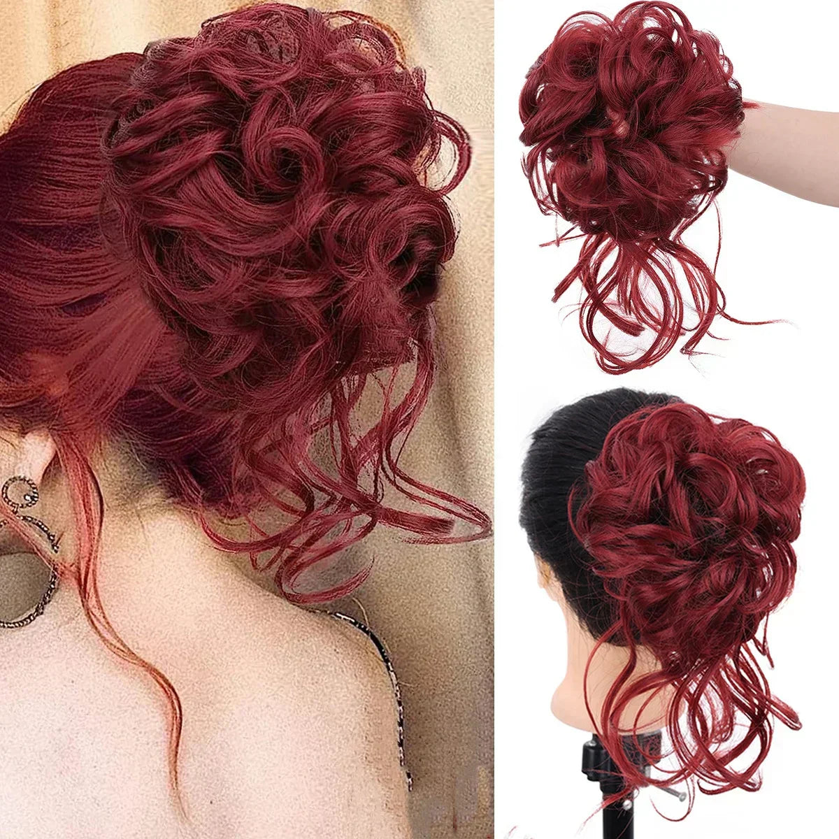Voluminous Clip In Curly Hair Bun Extension for a Natural Look