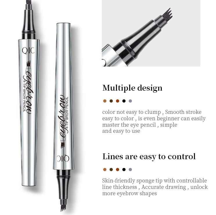 3D Waterproof Microblading Eyebrow Pen – 4-Tip Precision Brow Pencil for Natural Hair-Like Strokes