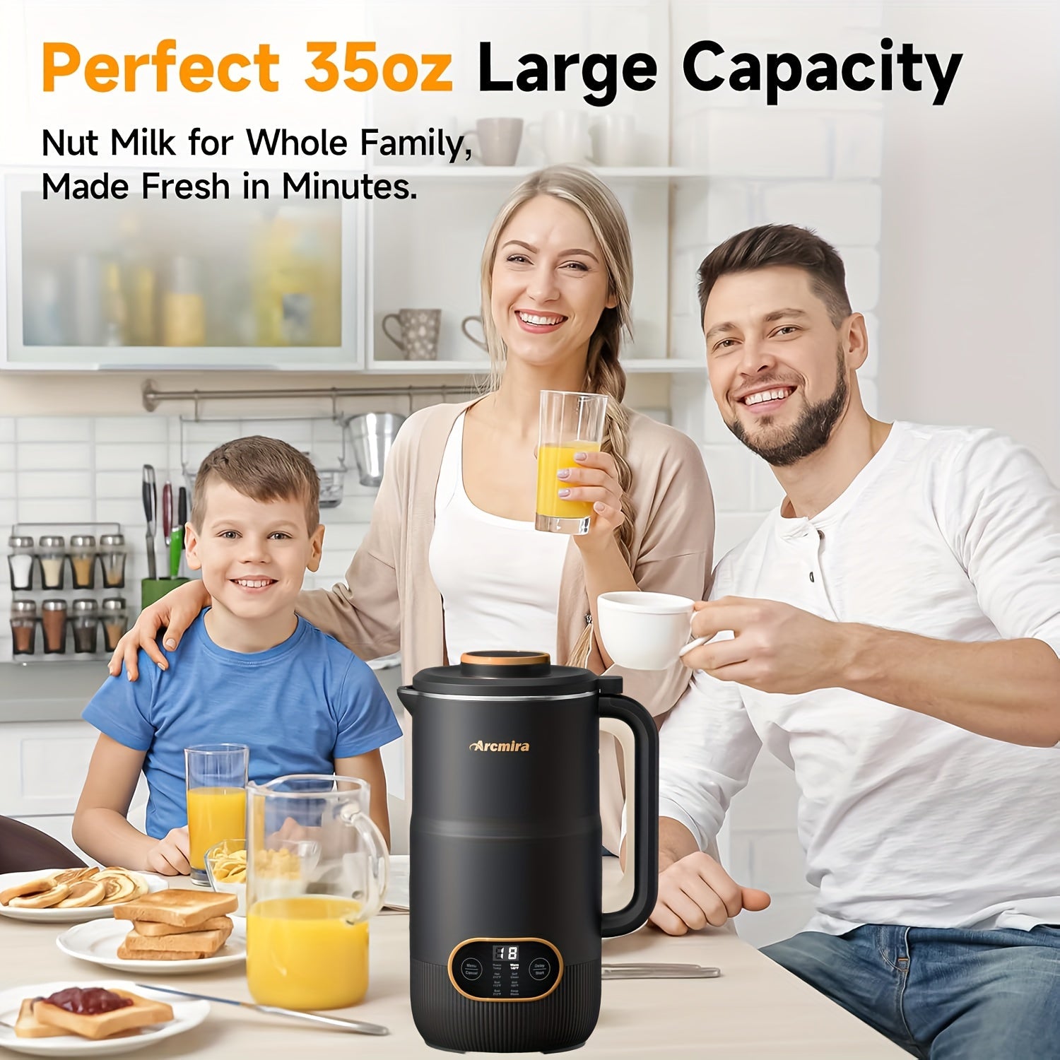 Automatic Plant-Based Milk Maker for Soy Almond and Oat Milk 35oz