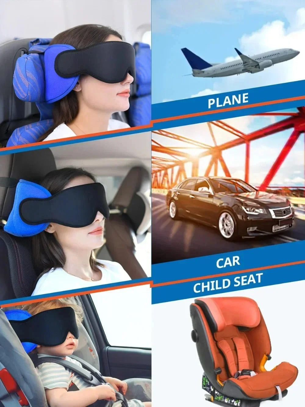 Ergonomic Memory Foam Travel Pillow | Neck Support Cushion for Long Flights