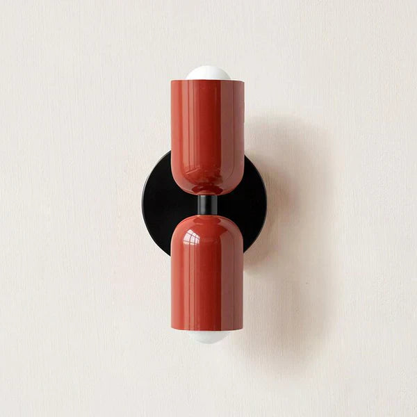 Modern Metal Cylinder LED Wall Sconce with Two-Way Warm White Lighting