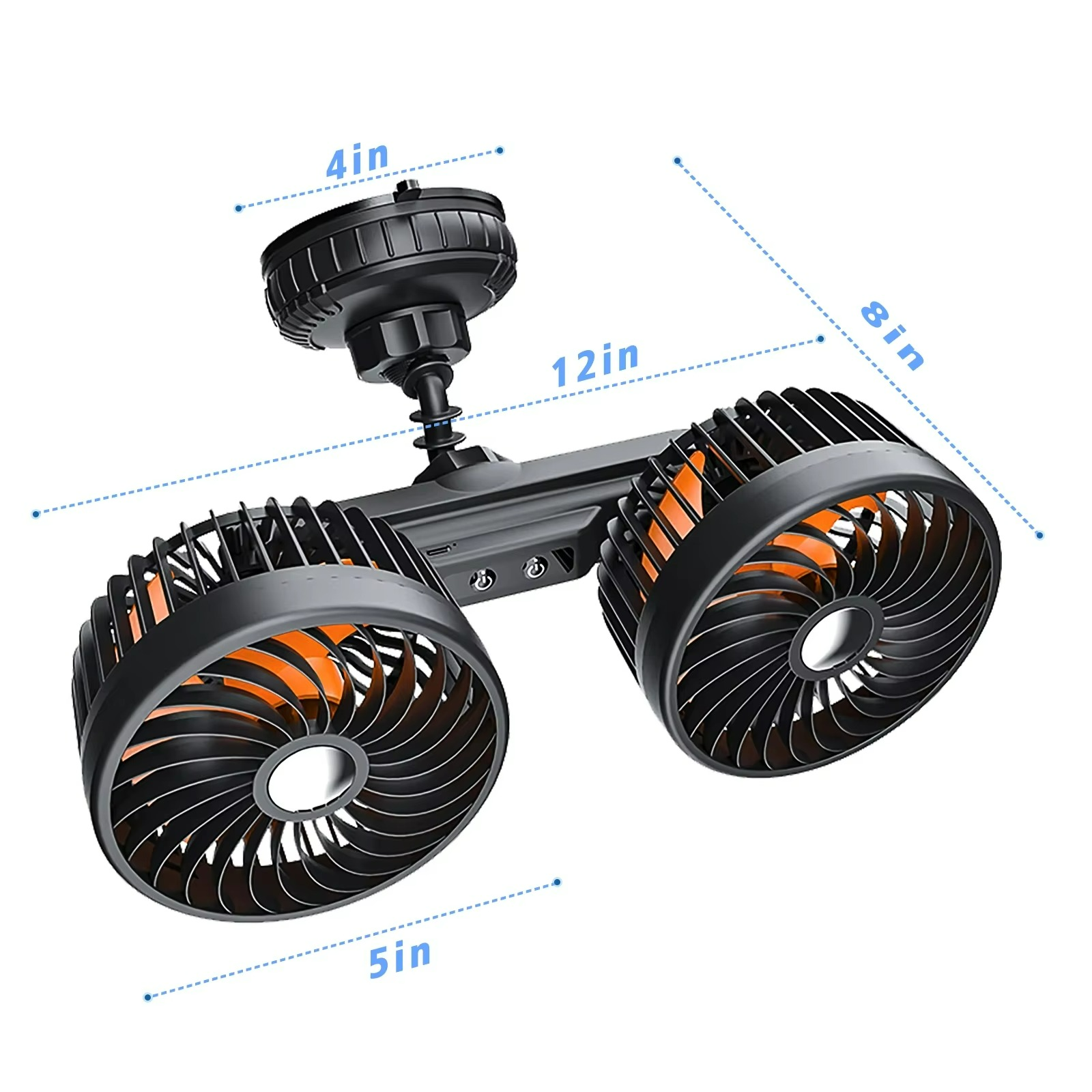 Wireless Car Fan | Portable Rechargeable Battery Cooling Fan (3-Speed)