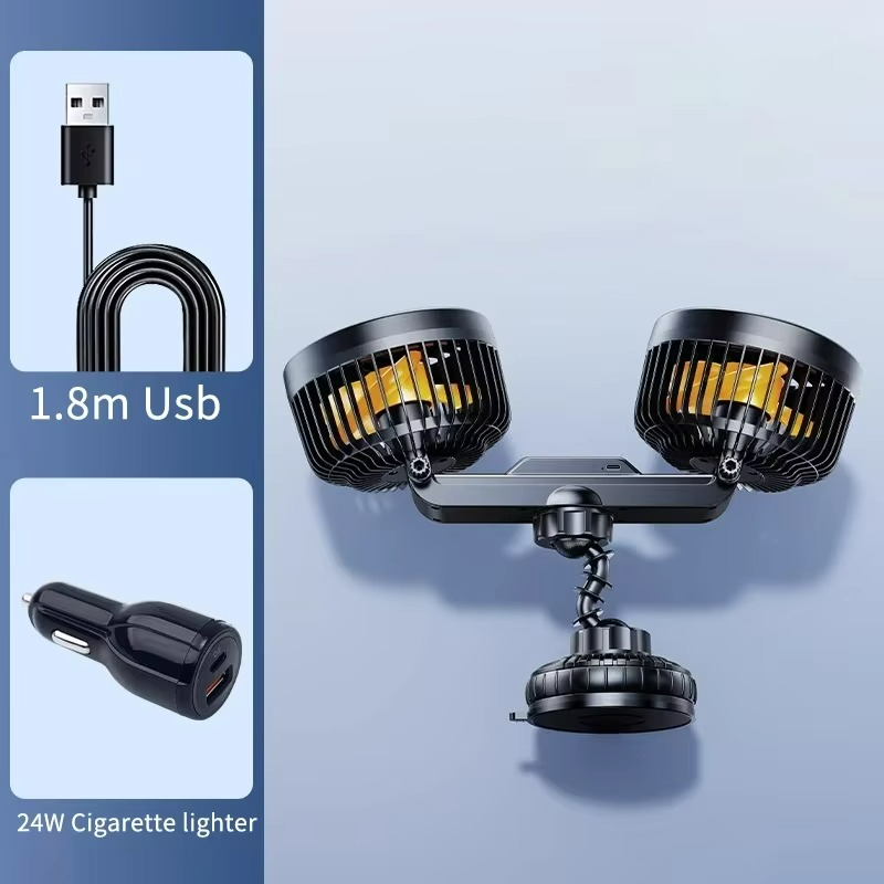 Wireless Car Fan | Portable Rechargeable Battery Cooling Fan (3-Speed)