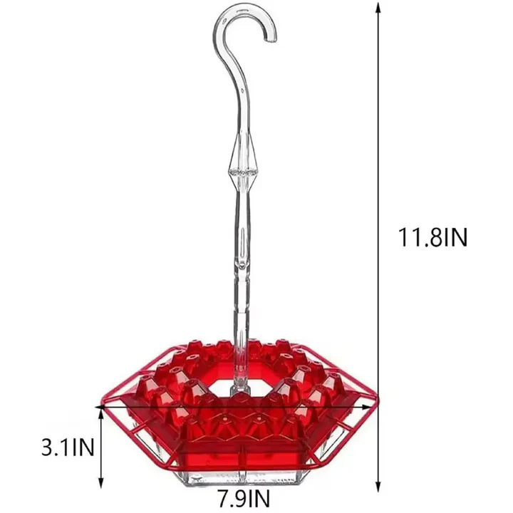 Ant-Proof Hummingbird Feeder with Perch – Leak-Free Hanging Nectar Feeder with Built-In Ant Moat