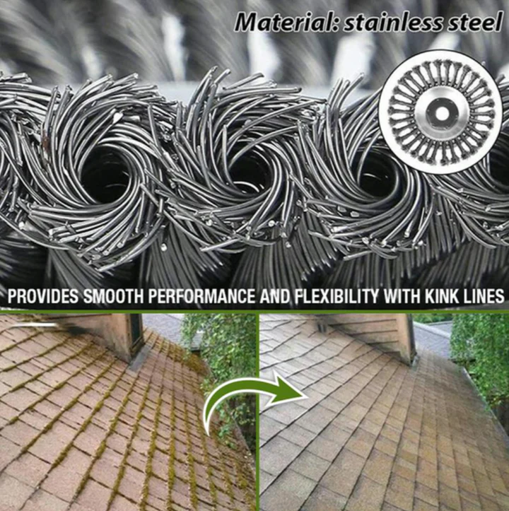 Carbon Steel Weed Brush Trimmer Head – Twisted Wire Attachment for Driveways, Patios & Paving Joints