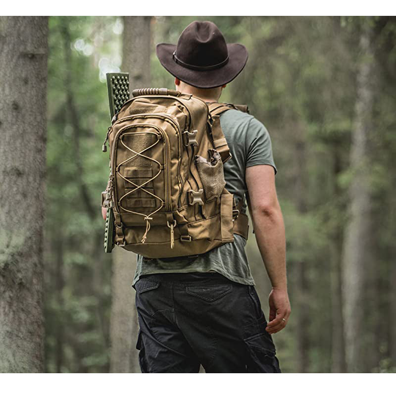 60L Military Tactical Backpack, Expandable Waterproof Rucksack for Hiking, Camping, Travel, & Outdoor Use