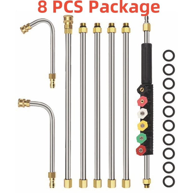 Telescoping High-Pressure Washer Wand Set – Extendable Gutter, Roof & Wall Cleaning Lance with Nozzles