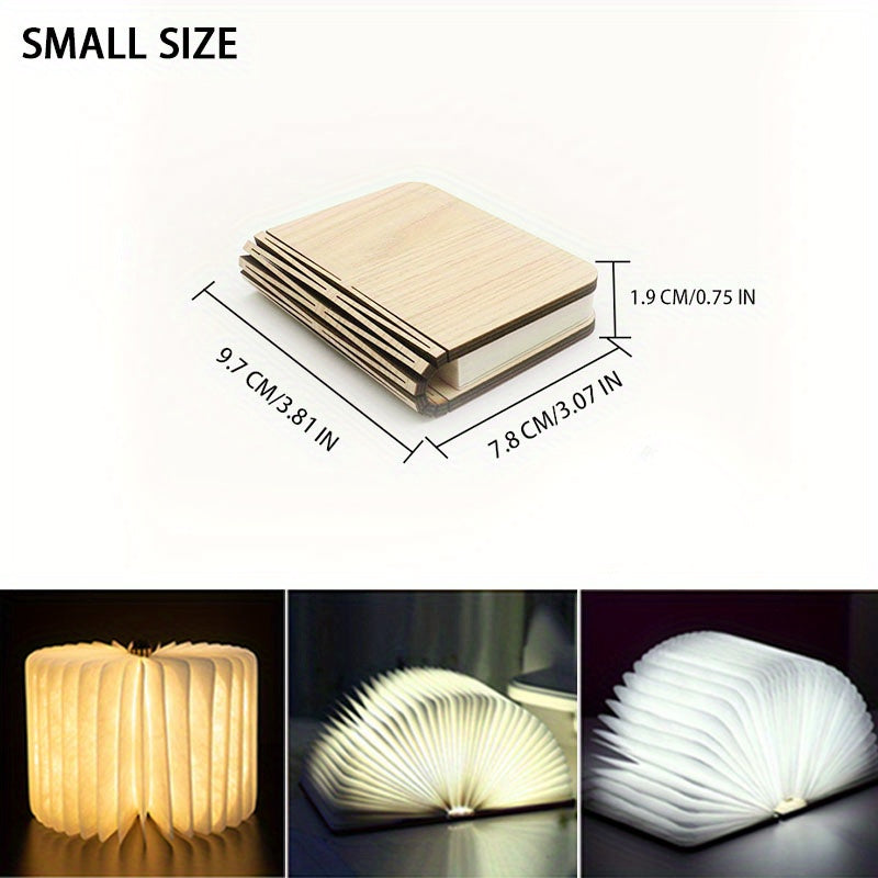 Folding Book Lamp with Rechargeable LED and Three Color Night Light