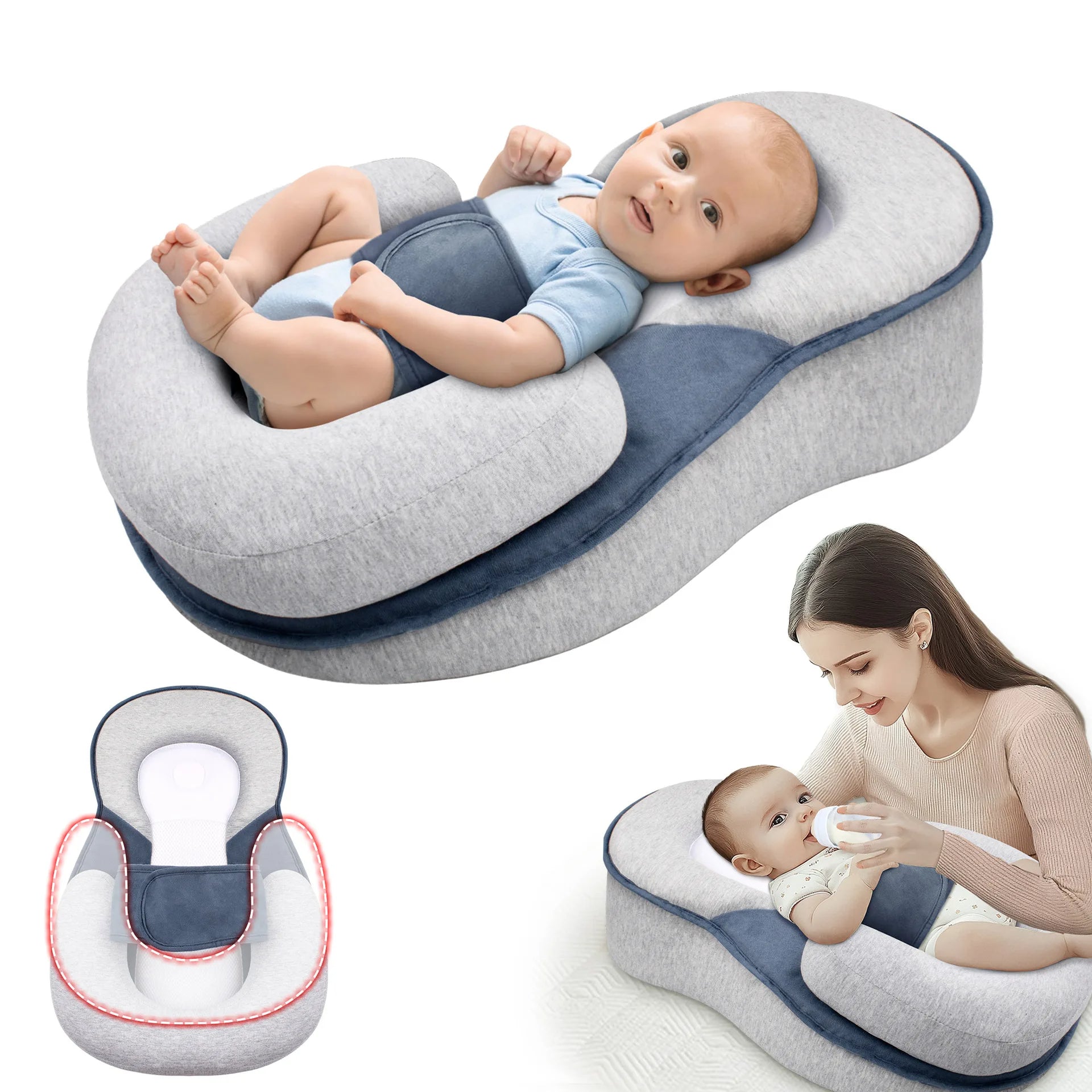 Anti-Reflux Baby Lounger | Inclined Newborn Wedge & Colic Relief
