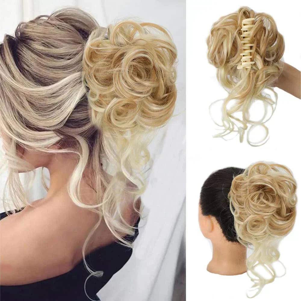 Voluminous Clip In Curly Hair Bun Extension for a Natural Look