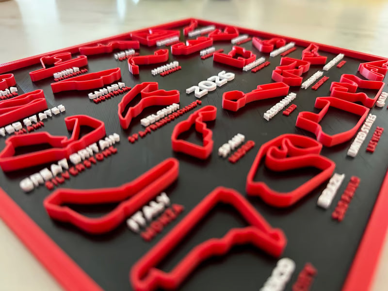3D Printed F1 Formula Racing Calendar 2026 with Complete Circuit Collection and Stand