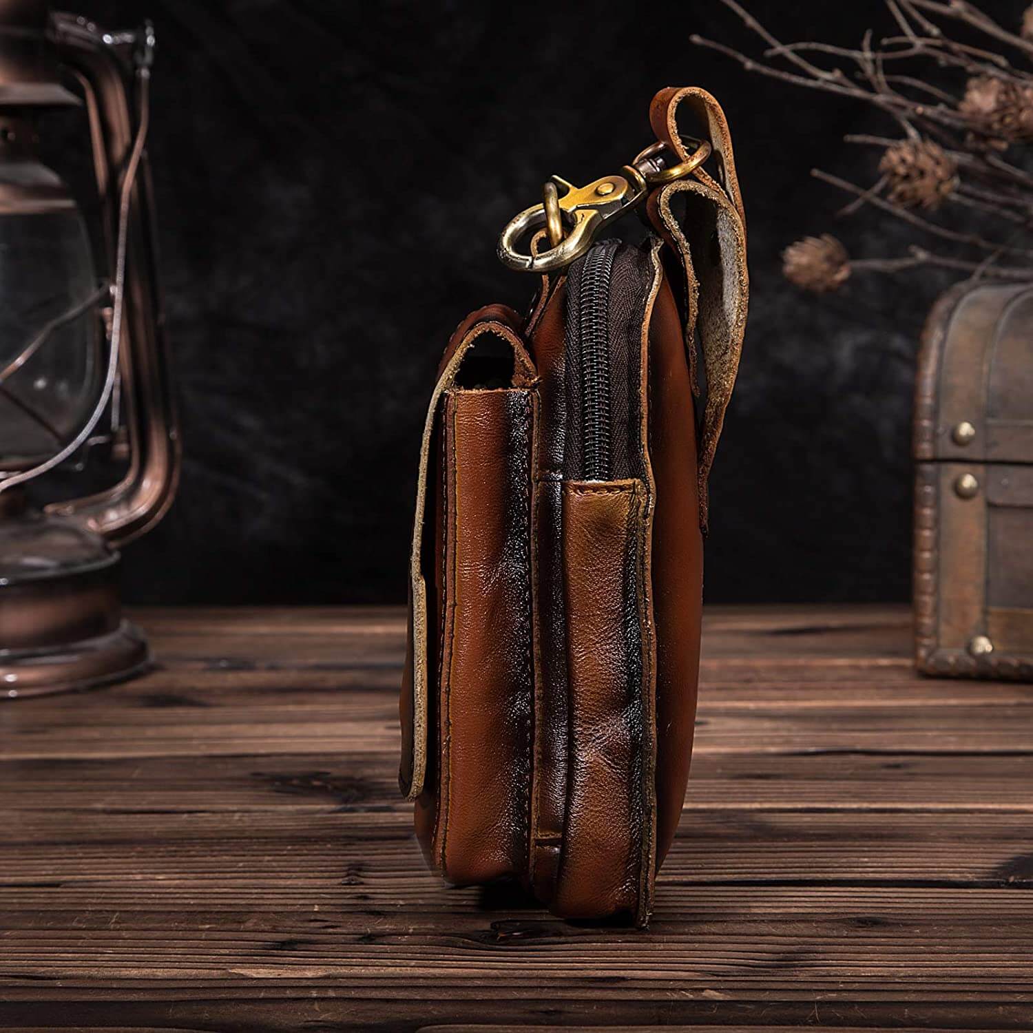 Genuine Leather Men's Waist Pack | Crossbody Fanny Pack & Belt Bag